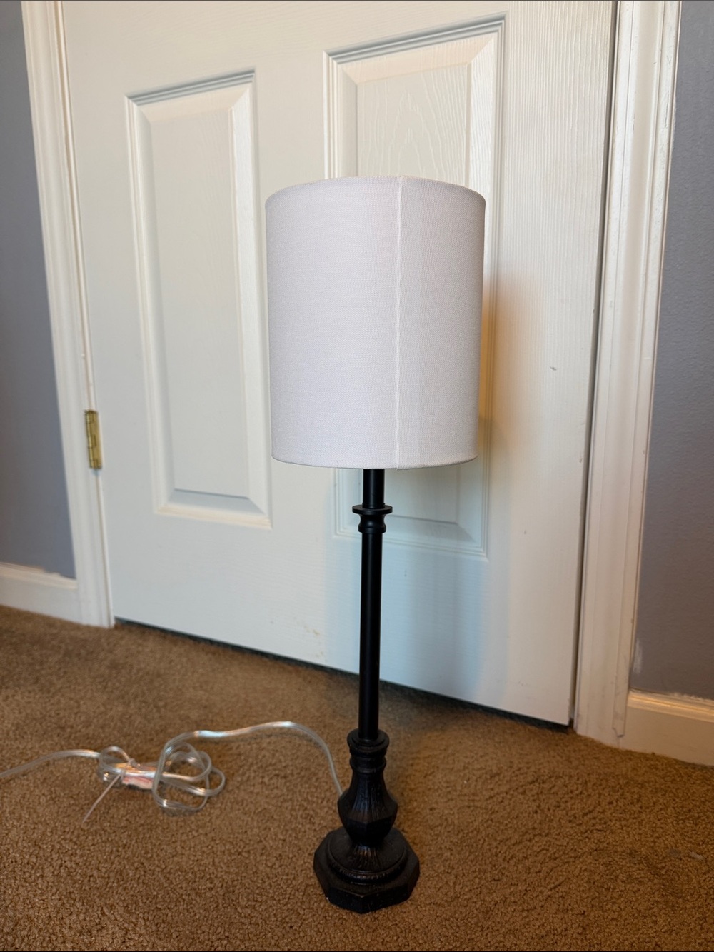 Hobby Lobby White Shade Black Base Table Lamp